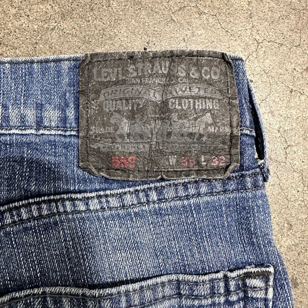 Levi's Mens Pants Size 36x32 Blue Wide Leg Baggy 5 Pocket Relaxed Vintage - Picture 3 of 8